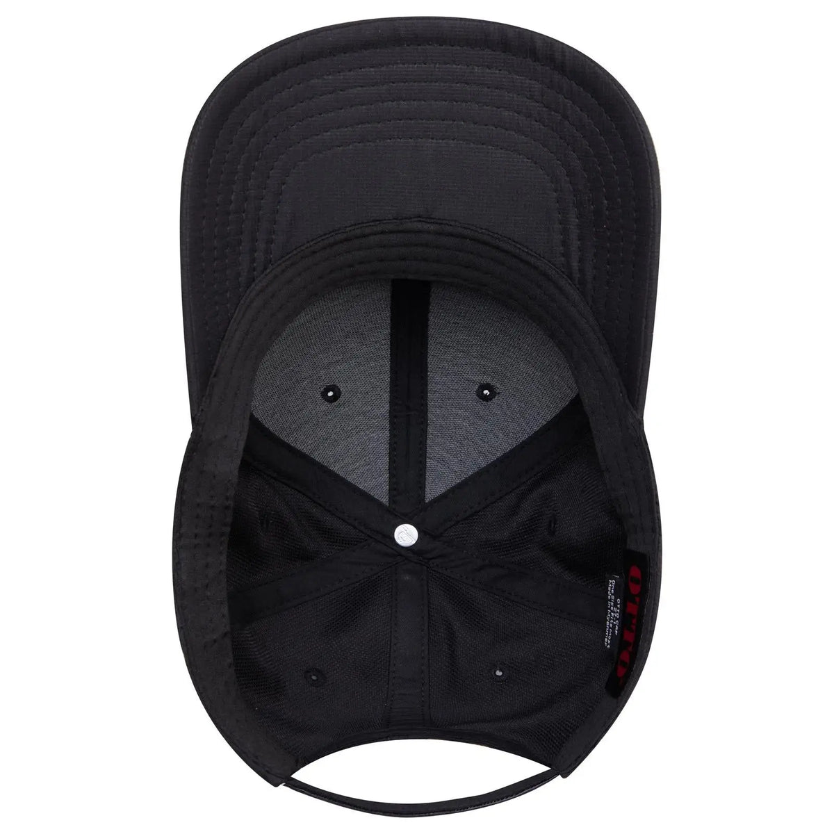Otto 27-1 6 Panel Mid Profile Baseball Cap - Black - 7 3/8’’ - 5/8’’