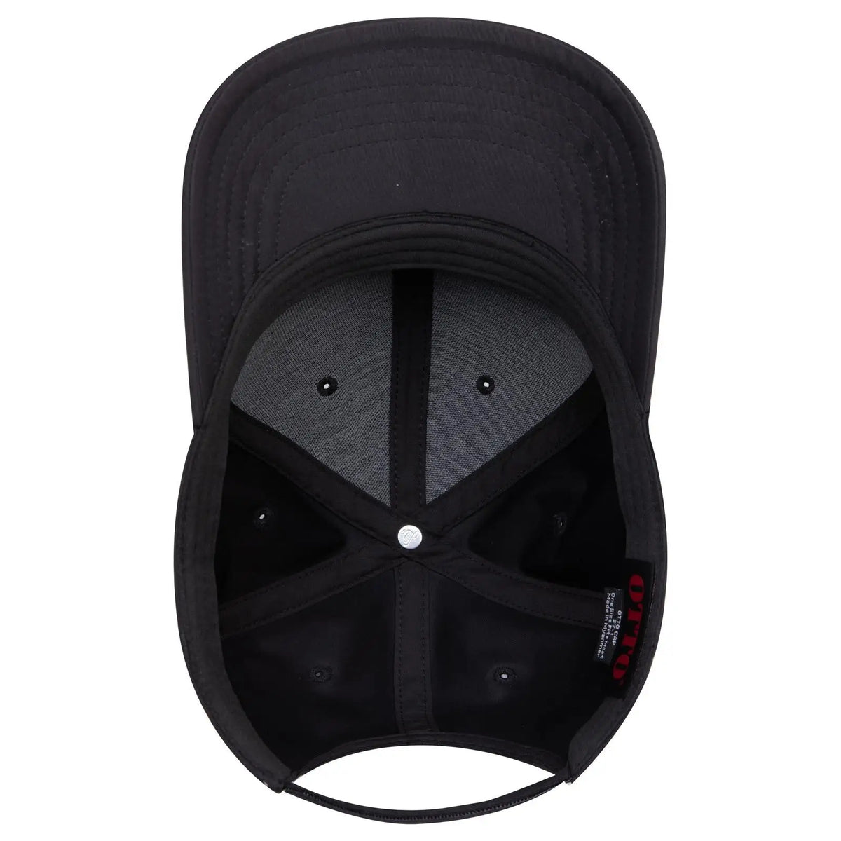 Otto 27-1 6 Panel Mid Profile Baseball Cap - Black - 7 3/8’’ - 5/8’’