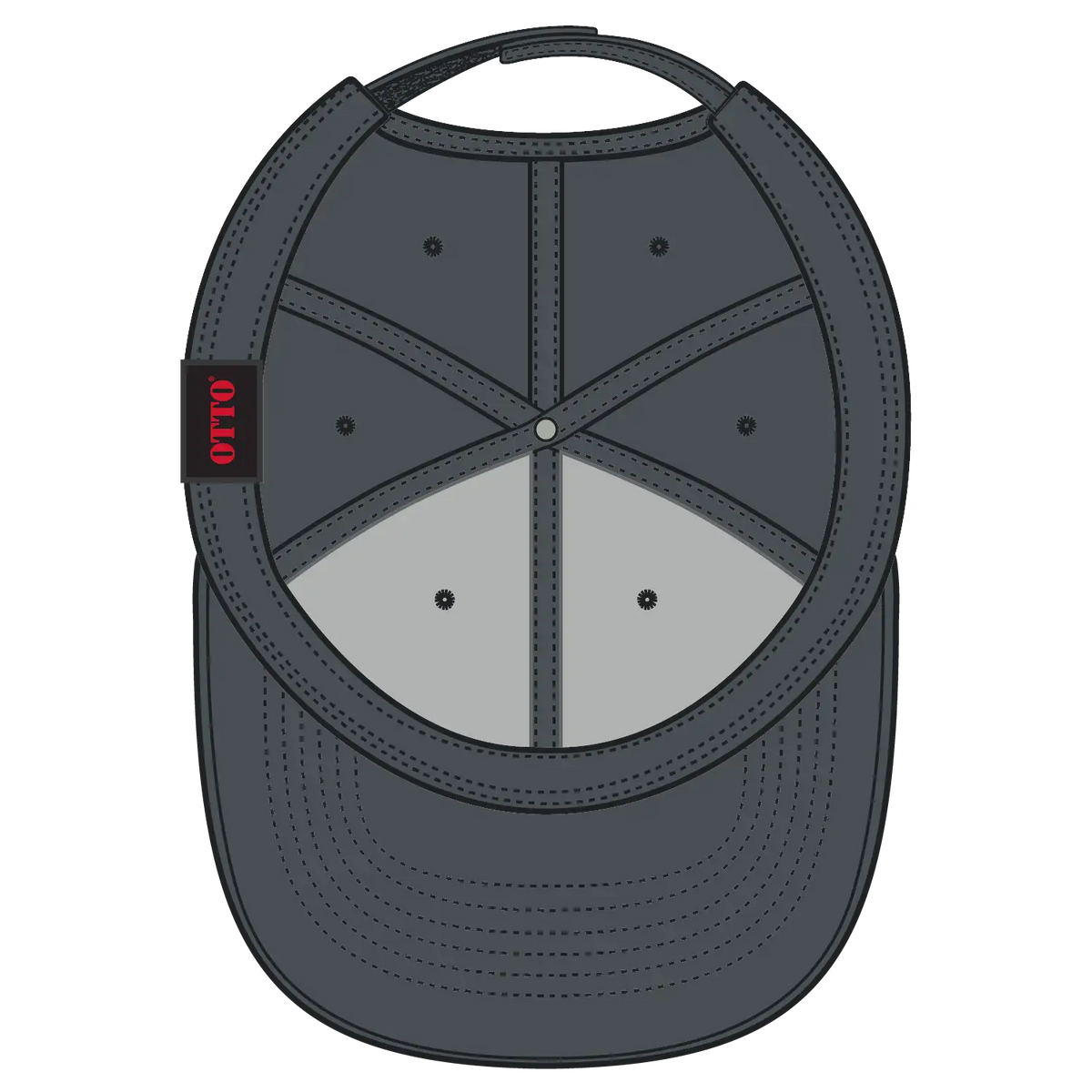 Otto 27-1 6 Panel Mid Profile Baseball Cap - Char. Gray - 7 3/8’’ - 5/8’’