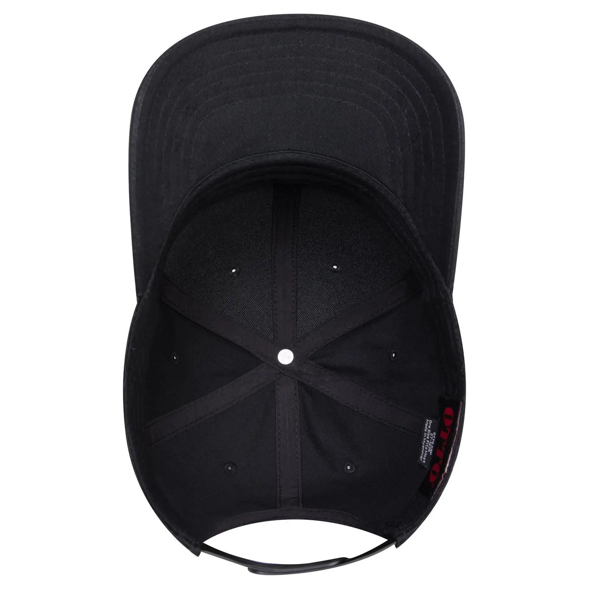 Otto 27-1235 6 Panel Mid Profile Baseball Cap - Black - 7 3/8’’ - 5/8’’