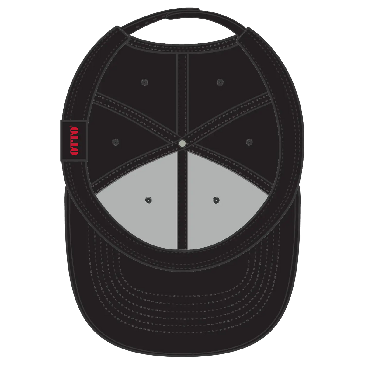 Otto 27-1235 6 Panel Mid Profile Baseball Cap - Black - 7 3/8’’ - 5/8’’