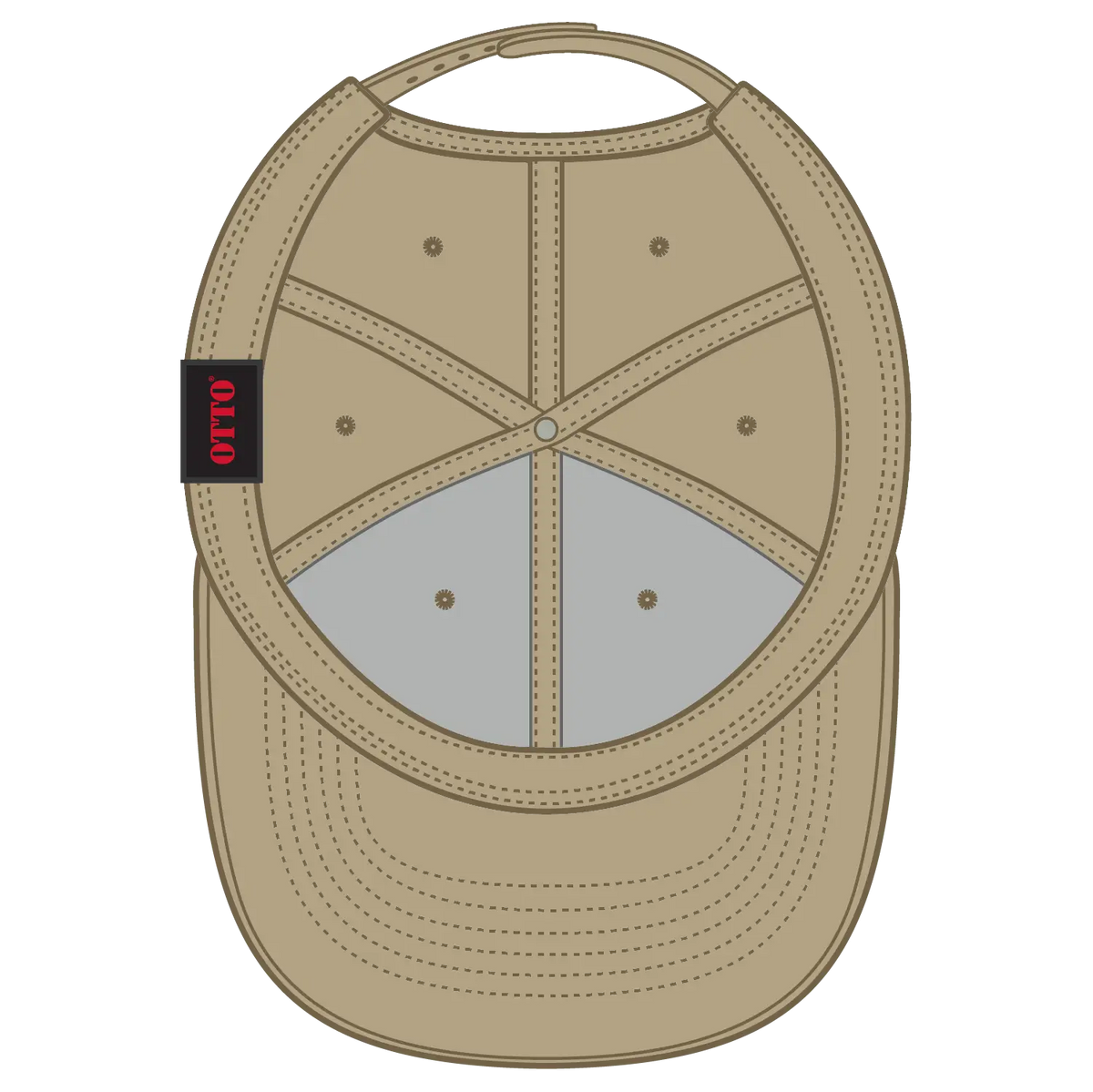 Otto 27-1235 6 Panel Mid Profile Baseball Cap - Khaki - 7 3/8’’ - 5/8’’