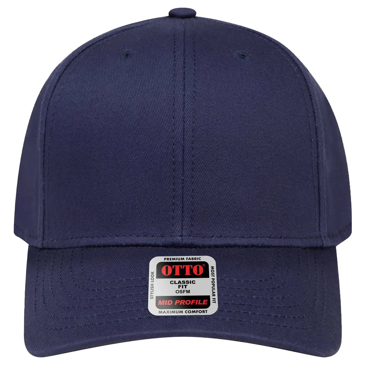 Otto 27-1235 6 Panel Mid Profile Baseball Cap - Navy - 7 3/8’’ - 5/8’’