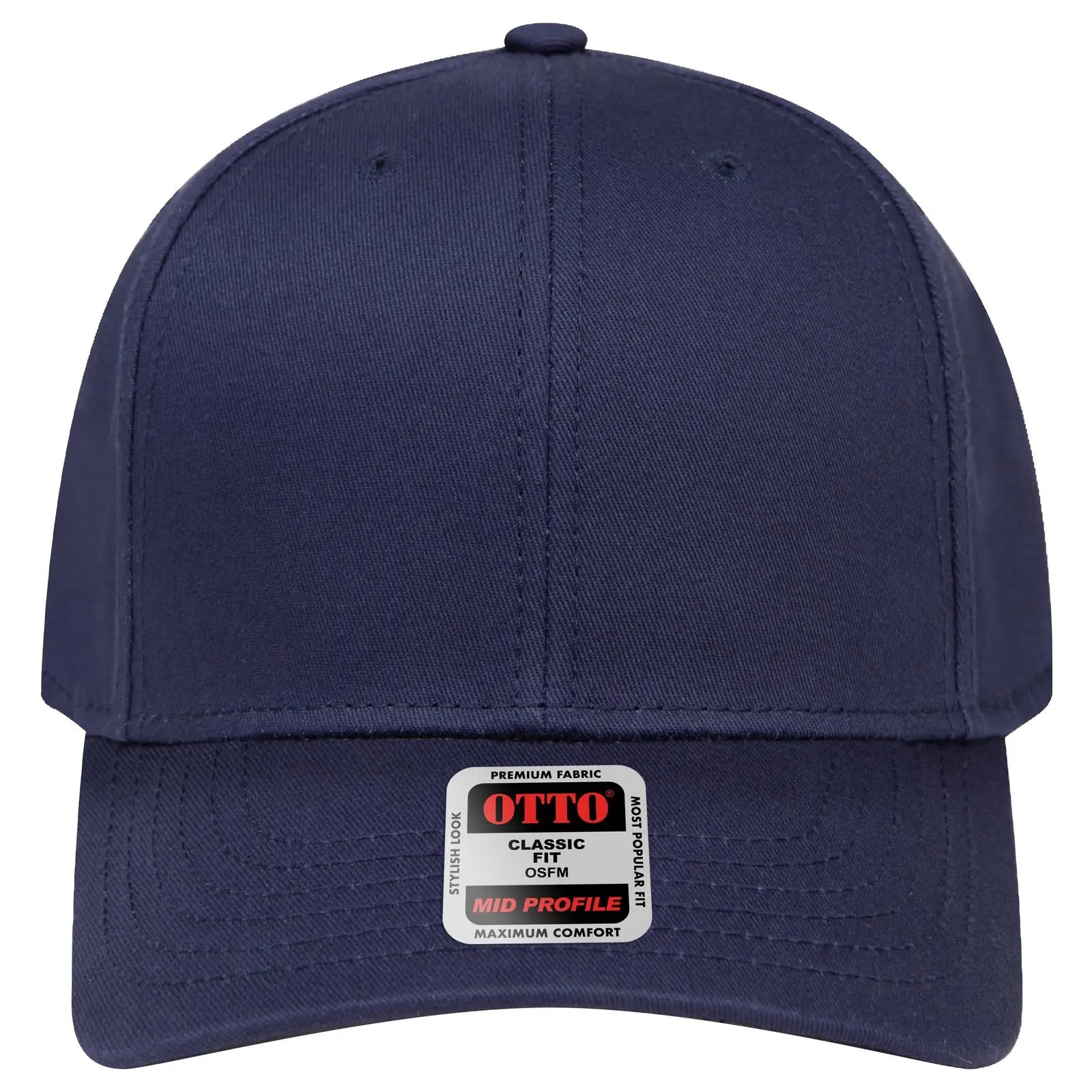 Otto 27-1235 6 Panel Mid Profile Baseball Cap - Navy - 7 3/8’’ - 5/8’’