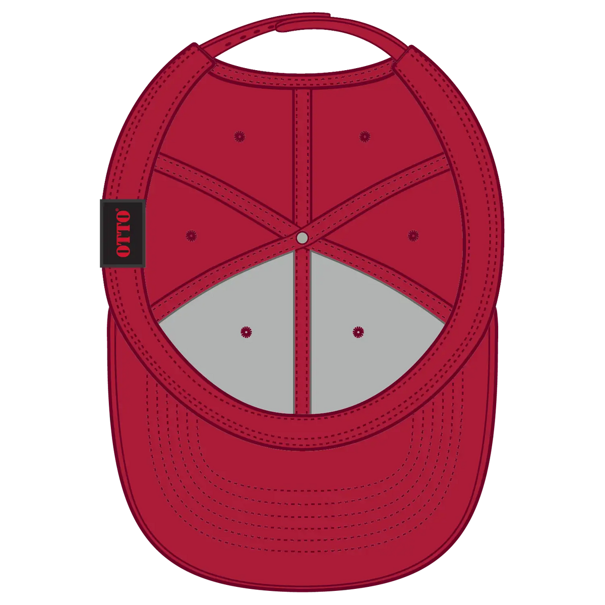 Otto 27-1235 6 Panel Mid Profile Baseball Cap - Red - 7 3/8’’ - 5/8’’