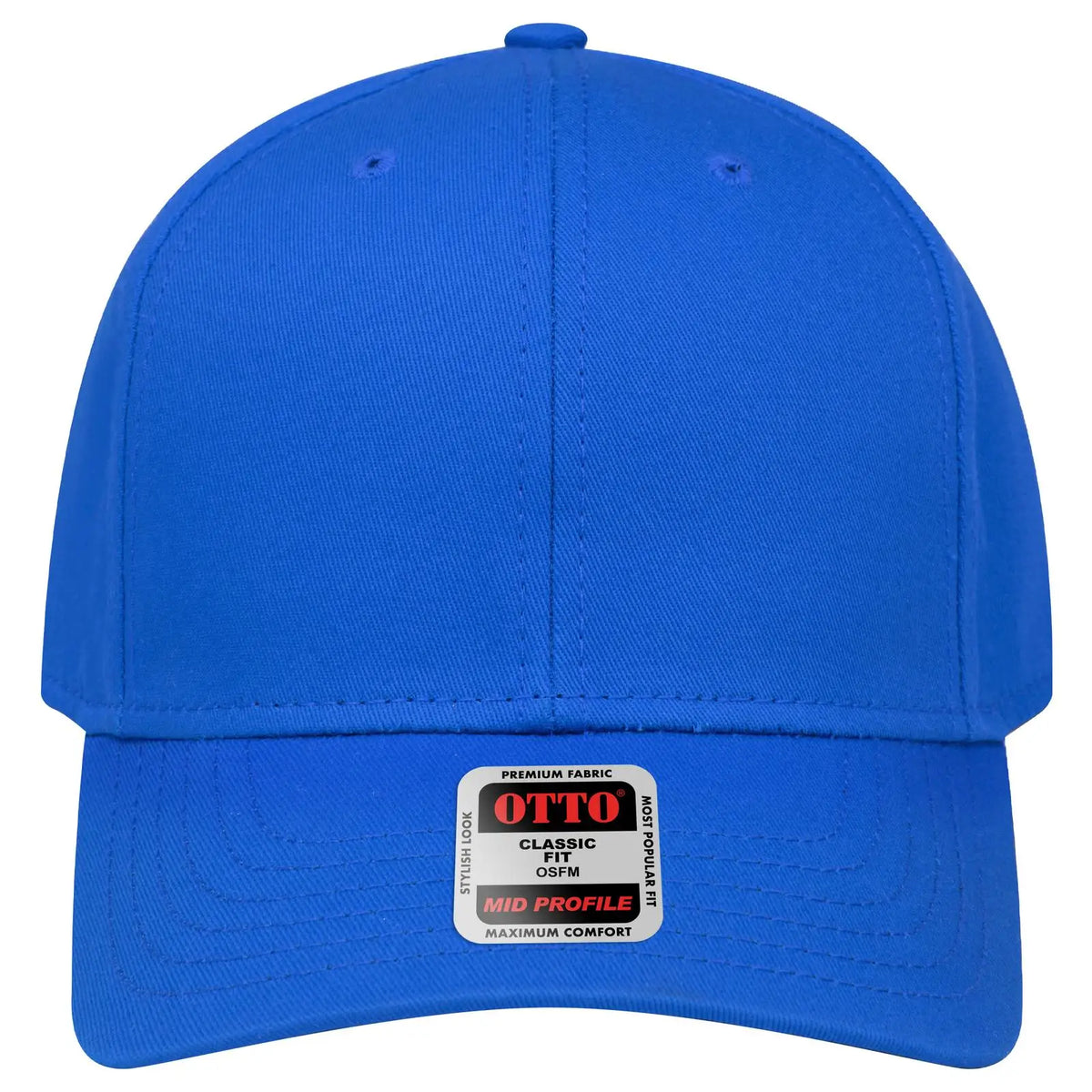 Otto 27-1235 6 Panel Mid Profile Baseball Cap - Royal - 7 3/8’’ - 5/8’’