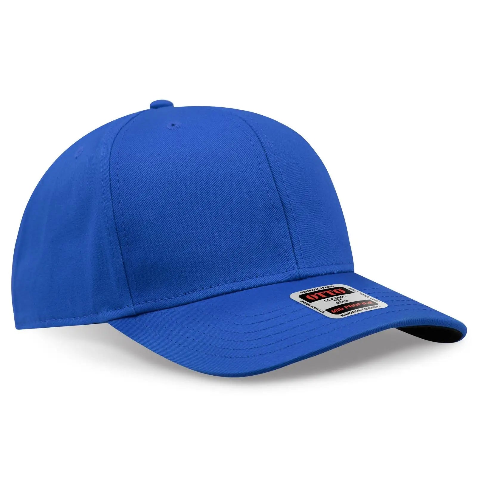Otto 27-1235 6 Panel Mid Profile Baseball Cap - Royal - 7 3/8’’ - 5/8’’