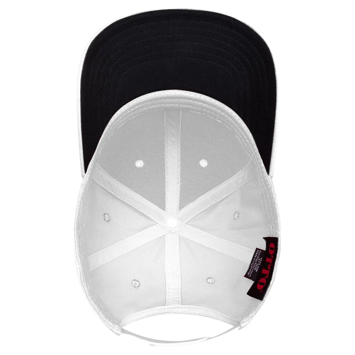 Otto 27-1235 6 Panel Mid Profile Baseball Cap - White - 7 3/8’’ - 5/8’’