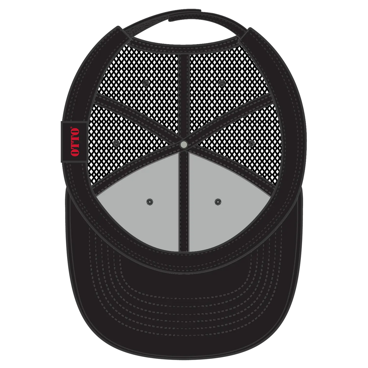 Otto 27-2 6 Panel Mid Profile Baseball Cap - Black - 7 3/8’’ - 5/8’’
