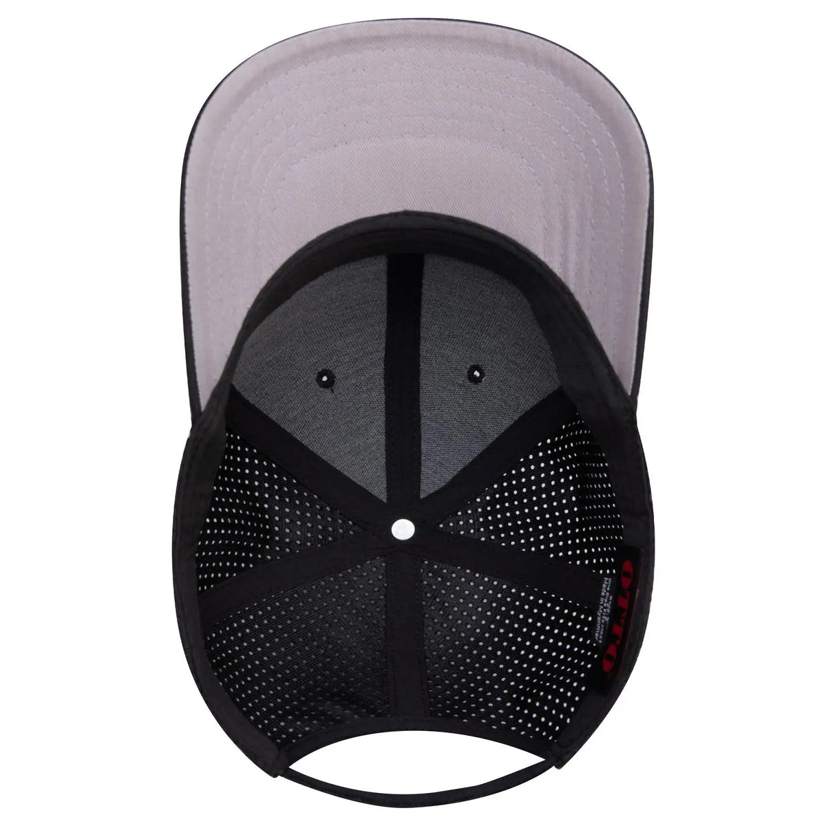 Otto 27-2 6 Panel Mid Profile Baseball Cap - Black - 7 3/8’’ - 5/8’’