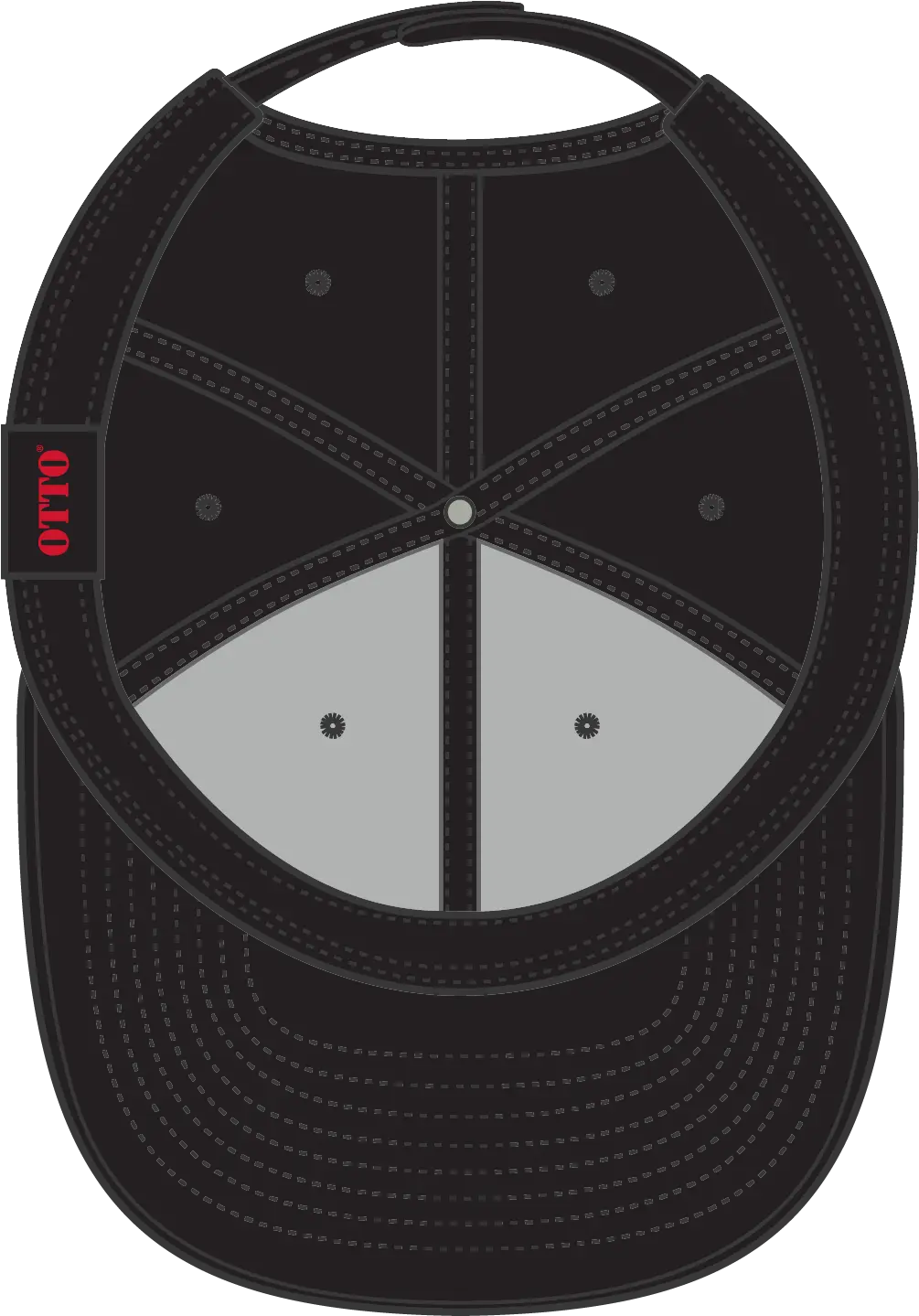 Otto 27-210 6 Panel Mid Profile Baseball Cap - Black - 1/2’’ - 7 5/8’’