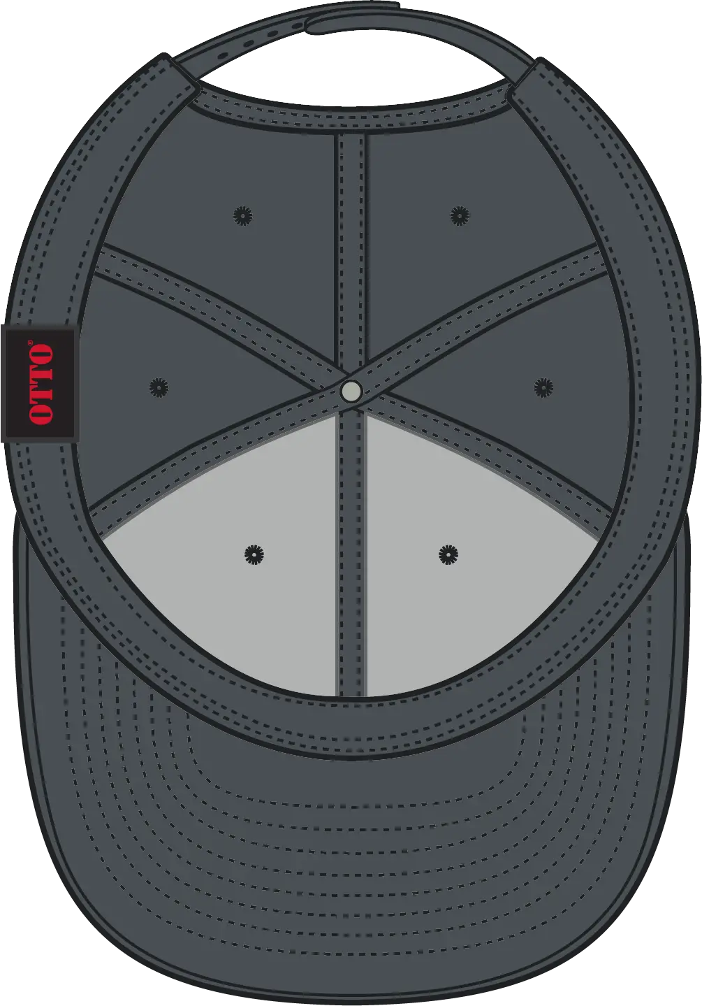 Otto 27-210 6 Panel Mid Profile Baseball Cap - Char. Gray - 1/2’’ - 7 5/8’’