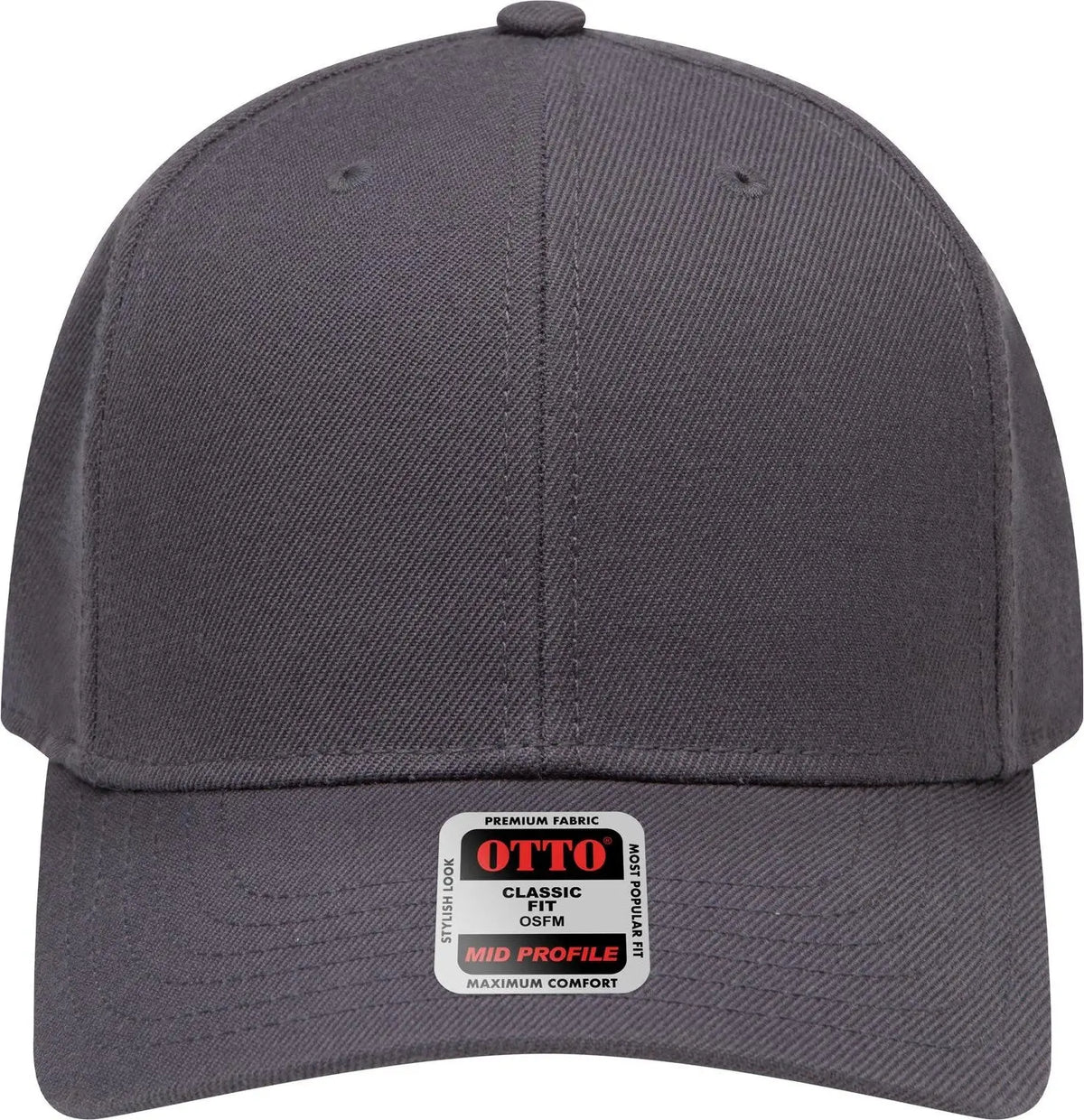 Otto 27-210 6 Panel Mid Profile Baseball Cap - Char. Gray - 1/2’’ - 7 5/8’’