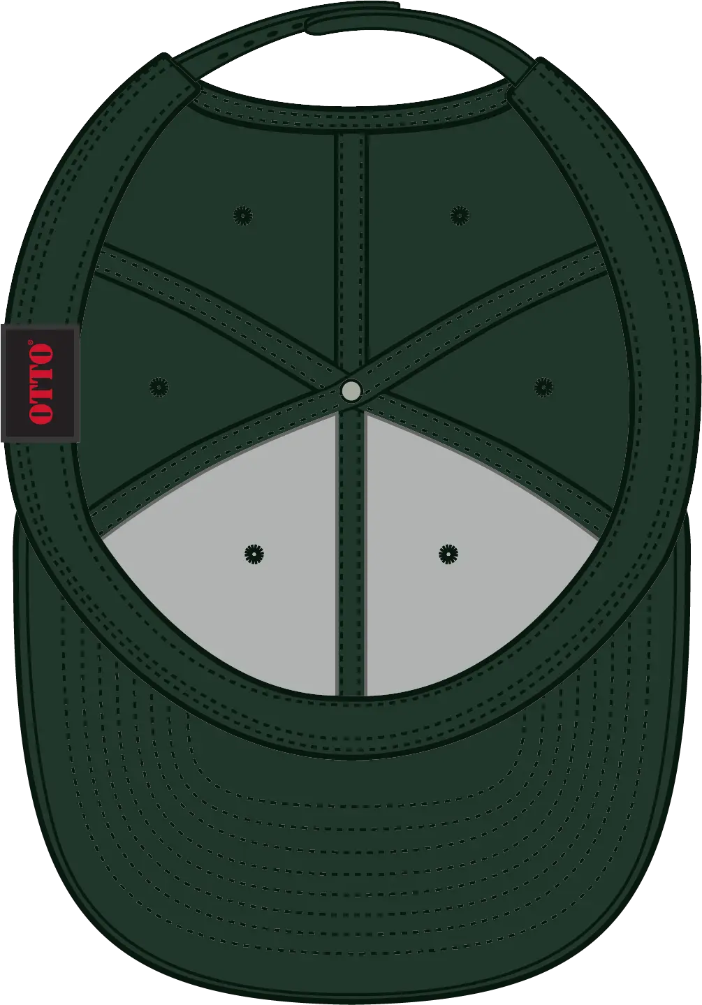 Otto 27-210 6 Panel Mid Profile Baseball Cap - Dk. Green - 1/2’’ - 7 5/8’’