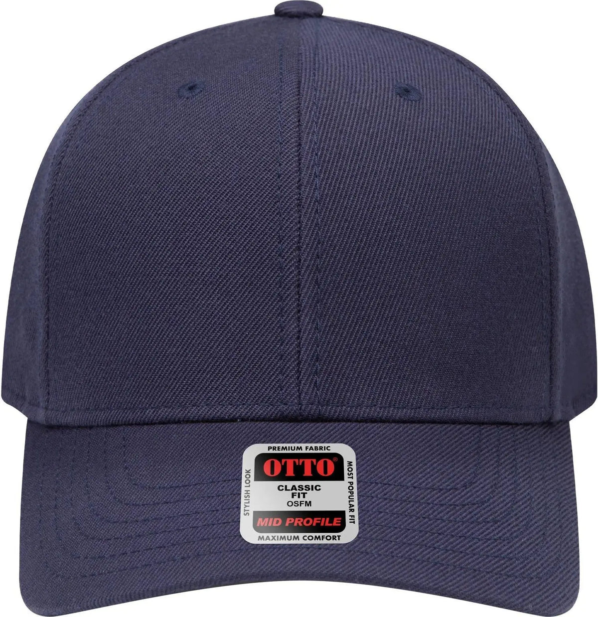 Otto 27-210 6 Panel Mid Profile Baseball Cap - Navy