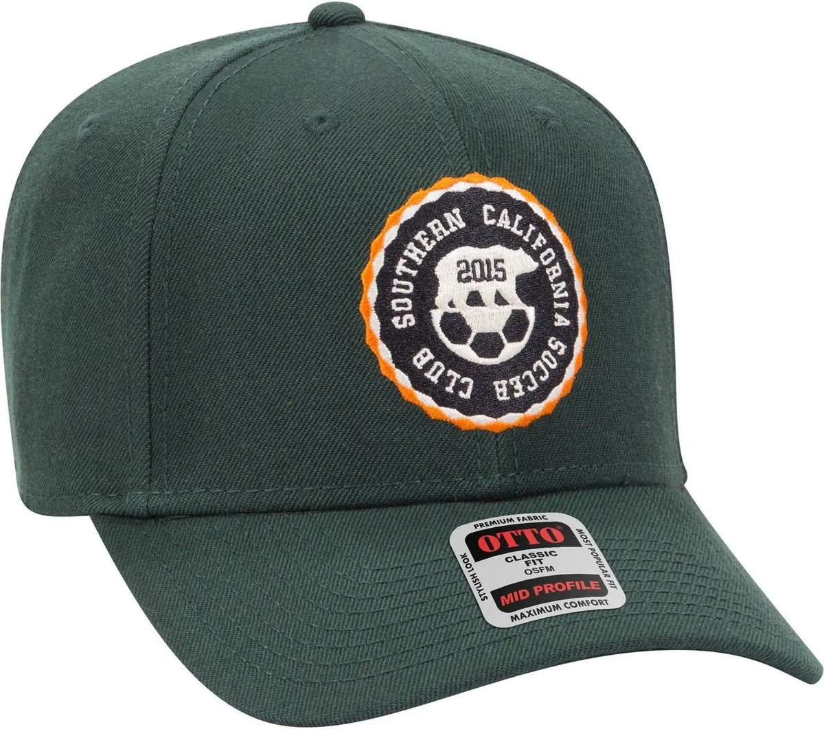 Otto 27-210 6 Panel Mid Profile Baseball Cap - Red - 1/2’’ - 7 5/8’’