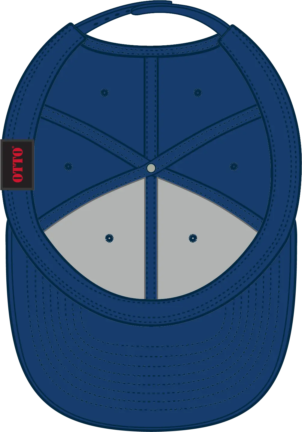Otto 27-210 6 Panel Mid Profile Baseball Cap - Royal - 1/2’’ - 7 5/8’’