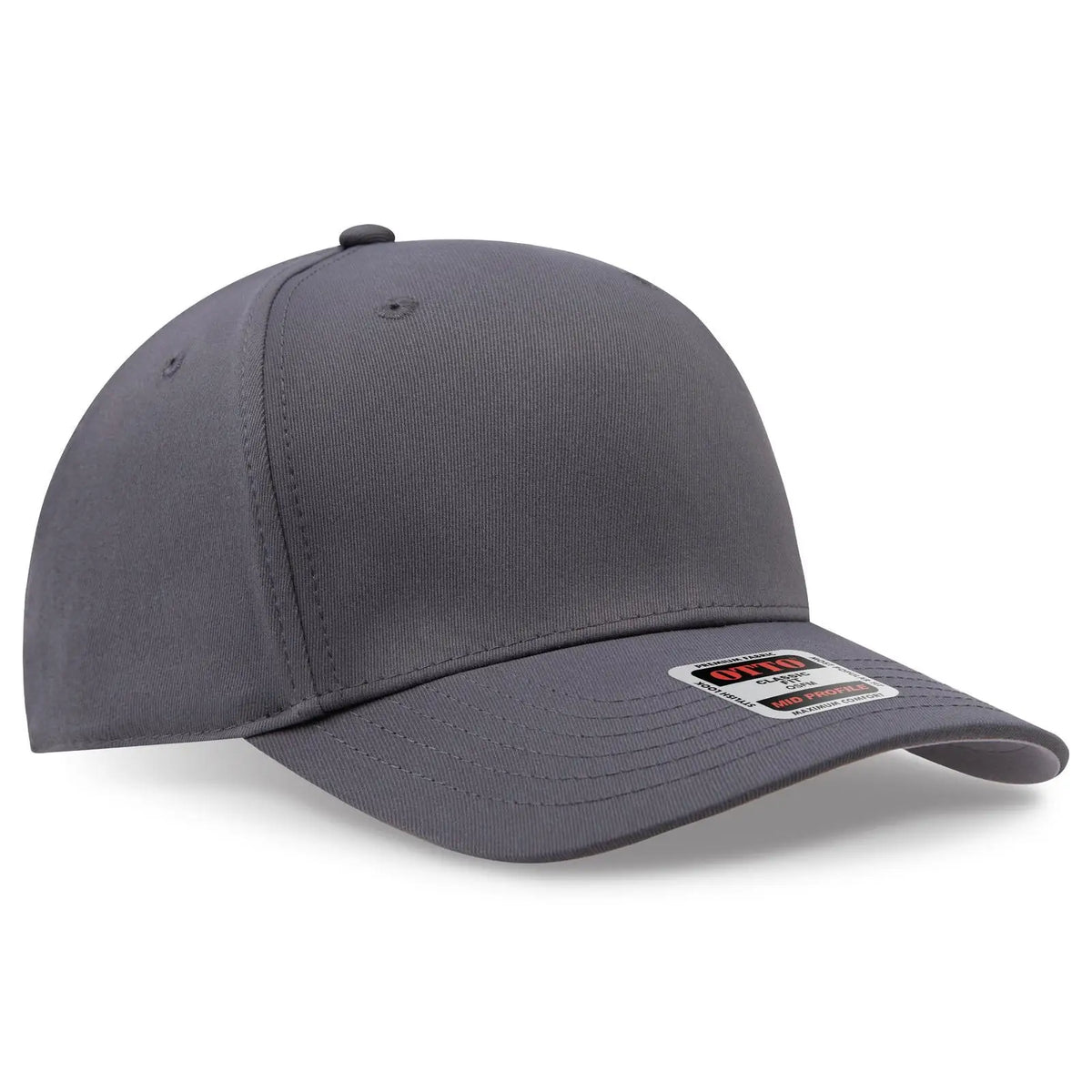 Otto 270-1 Seamless 6 Panel Mid Profile Baseball Cap - Char. Gray - 7 3/8’’ - 5/8’’
