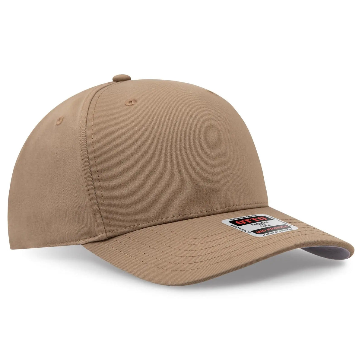 Otto 270-1 Seamless 6 Panel Mid Profile Baseball Cap - Coyote Brown - 7 3/8’’ - 5/8’’