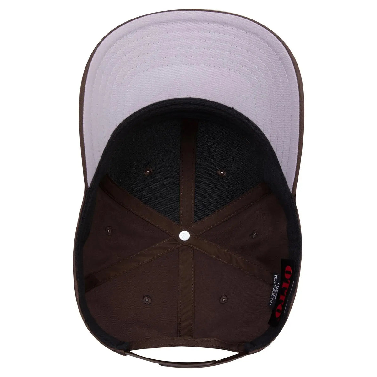 Otto 270-1 Seamless 6 Panel Mid Profile Baseball Cap - Dk. Brown - 7 3/8’’ - 5/8’’
