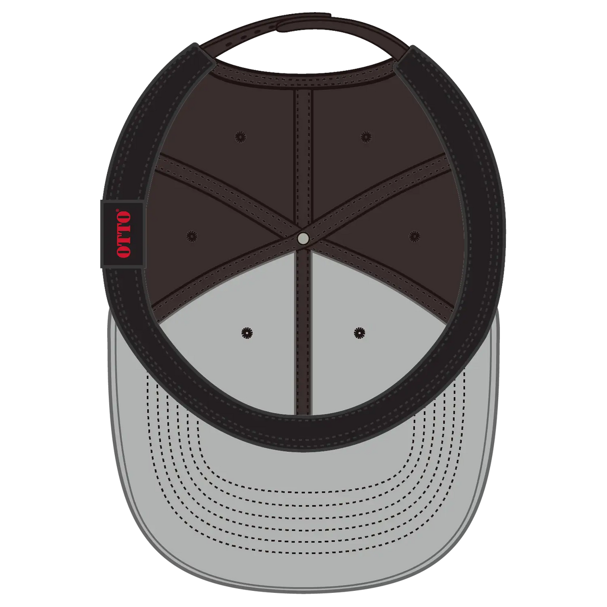 Otto 270-1 Seamless 6 Panel Mid Profile Baseball Cap - Dk. Brown - 7 3/8’’ - 5/8’’