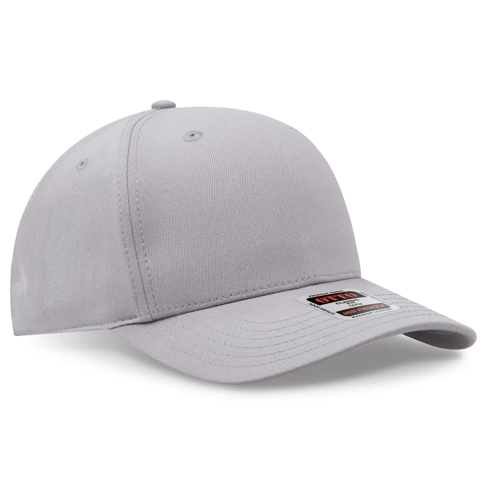 Otto 270-1 Seamless 6 Panel Mid Profile Baseball Cap - Gray - 7 3/8’’ - 5/8’’