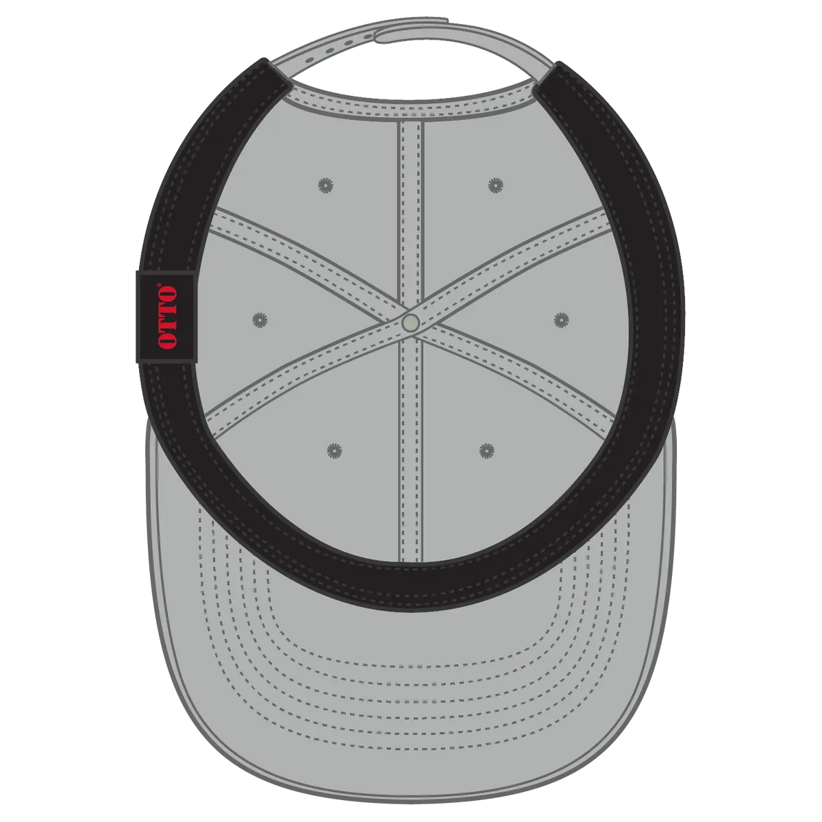 Otto 270-1 Seamless 6 Panel Mid Profile Baseball Cap - Gray - 7 3/8’’ - 5/8’’
