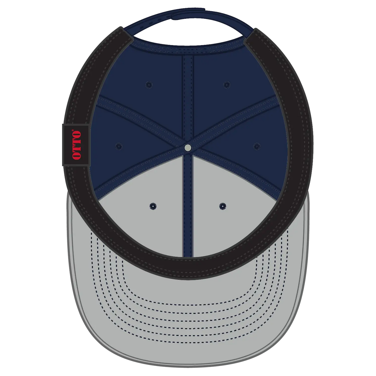 Otto 270-1 Seamless 6 Panel Mid Profile Baseball Cap - Navy - 7 3/8’’ - 5/8’’