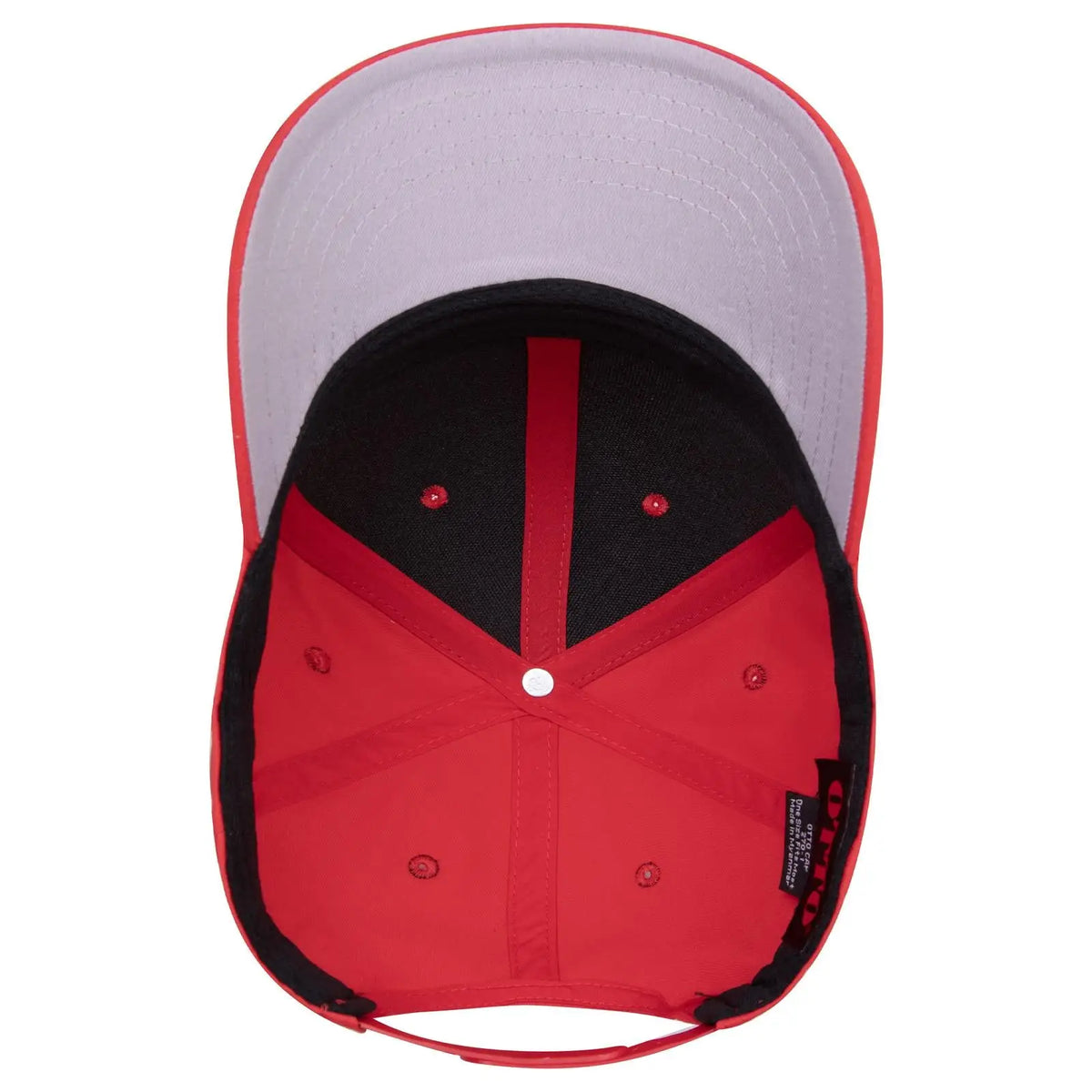 Otto 270-1 Seamless 6 Panel Mid Profile Baseball Cap - Red - 7 3/8’’ - 5/8’’