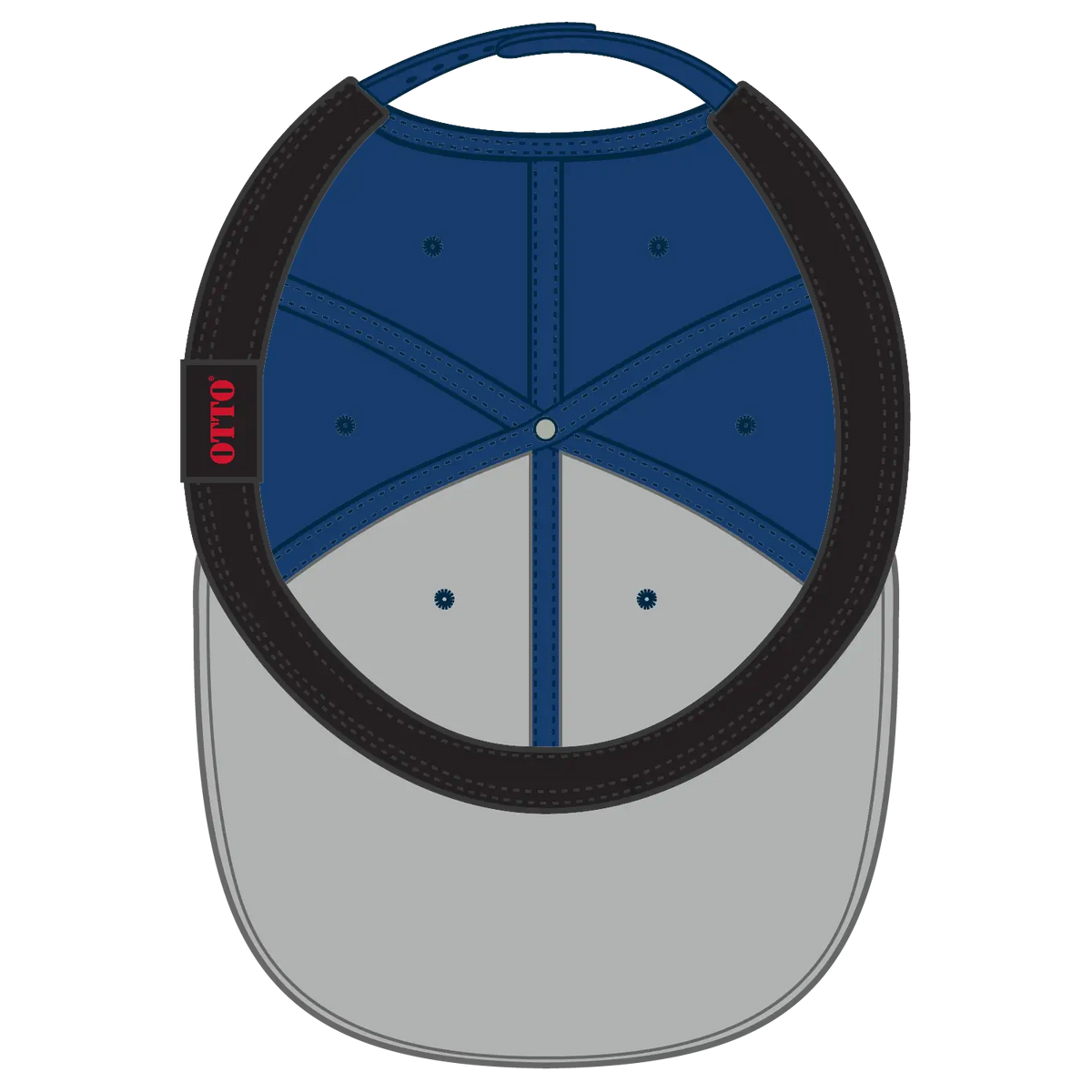 Otto 270-1 Seamless 6 Panel Mid Profile Baseball Cap - Royal