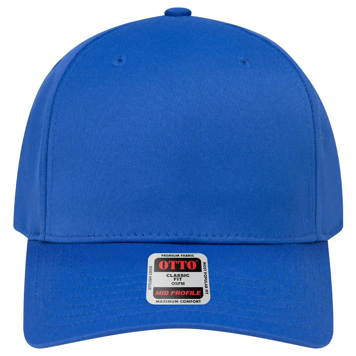 Otto 270-1 Seamless 6 Panel Mid Profile Baseball Cap - Royal