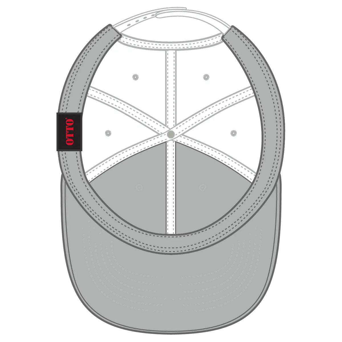 Otto 270-1 Seamless 6 Panel Mid Profile Baseball Cap - White - 7 3/8’’ - 5/8’’