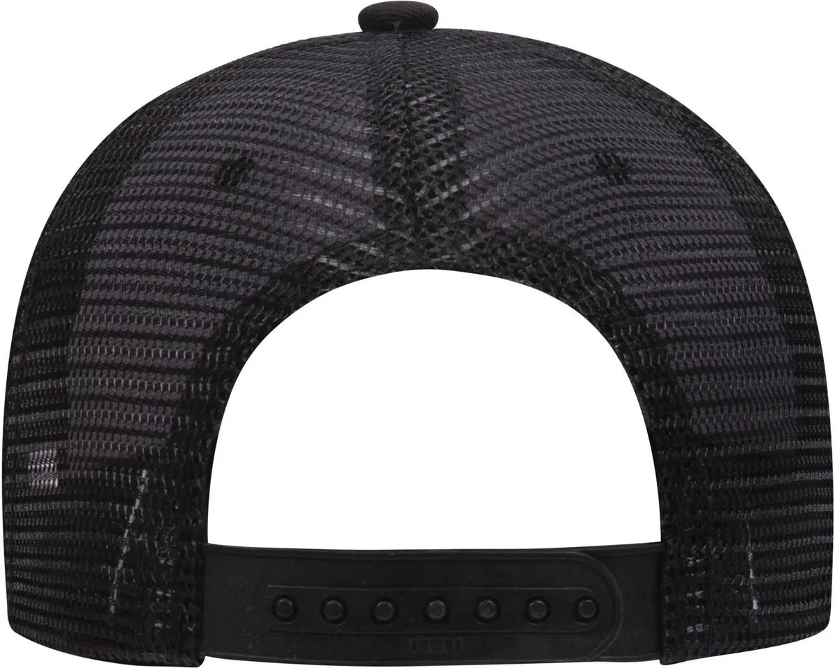 Otto 30-1103 6 Panel Mid Profile Mesh Back Trucker Cap - Black - 1/2’’ - 7 5/8’’