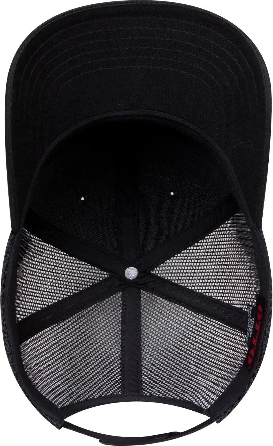 Otto 30-287 6 Panel Mid Profile Mesh Back Trucker Cap - Black - 1/2’’ - 7 5/8’’