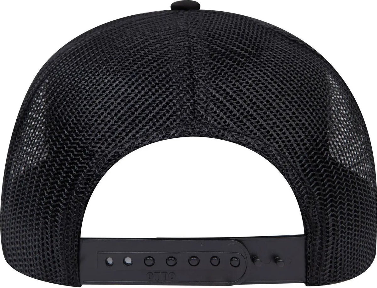 Otto 30-287 6 Panel Mid Profile Mesh Back Trucker Cap - Black - 1/2’’ - 7 5/8’’