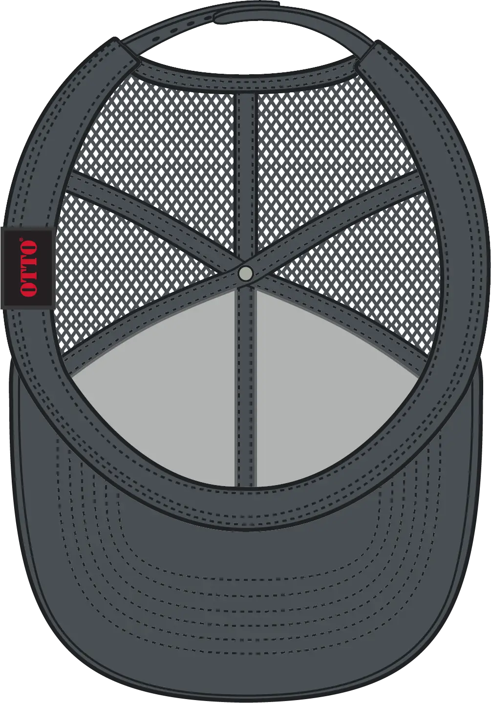 Otto 30-287 6 Panel Mid Profile Mesh Back Trucker Cap - Char. Gray - 1/2’’ - 7 5/8’’