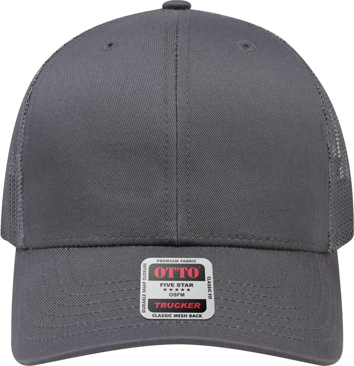 Otto 30-287 6 Panel Mid Profile Mesh Back Trucker Cap - Char. Gray - 1/2’’ - 7 5/8’’