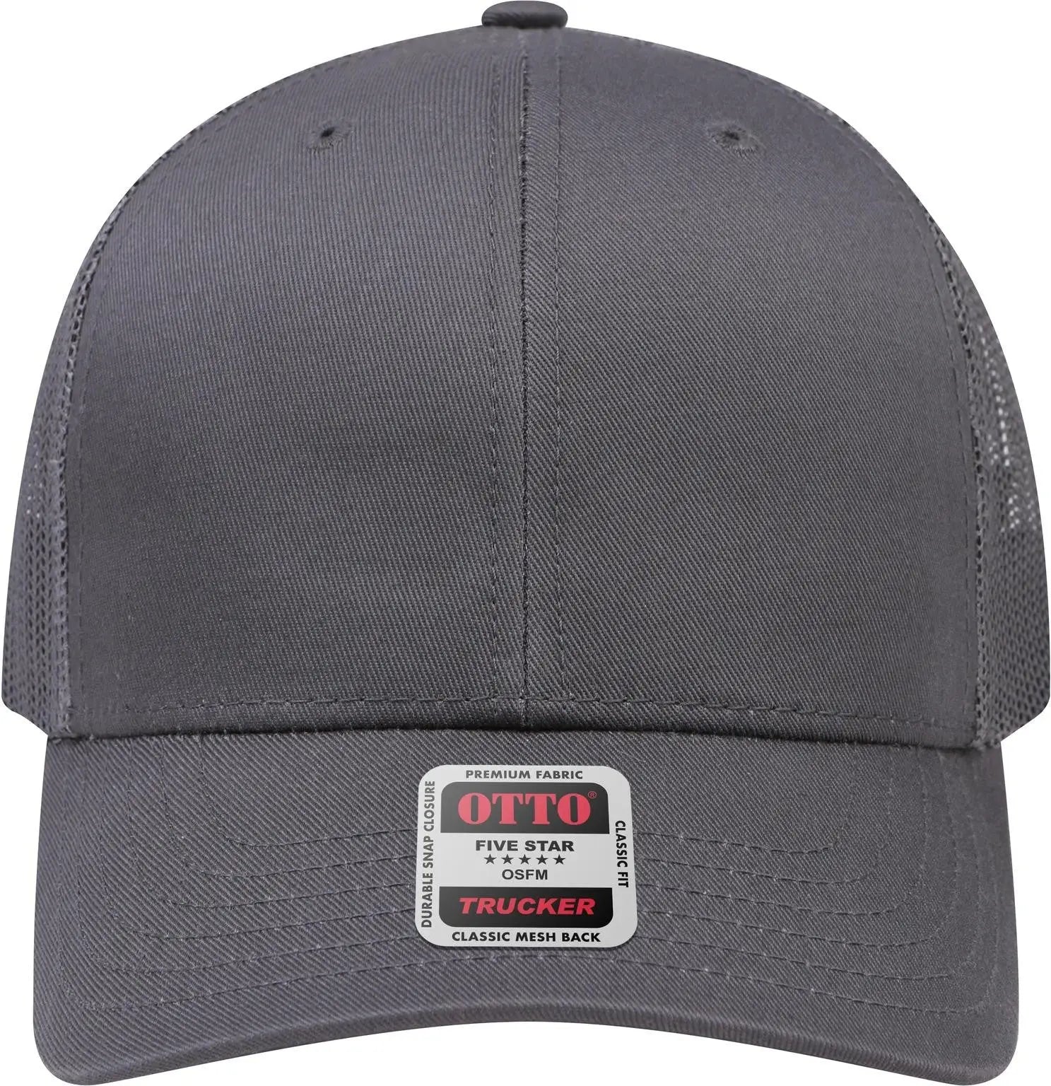 Otto 30-287 6 Panel Mid Profile Mesh Back Trucker Cap - Char. Gray - 1/2’’ - 7 5/8’’