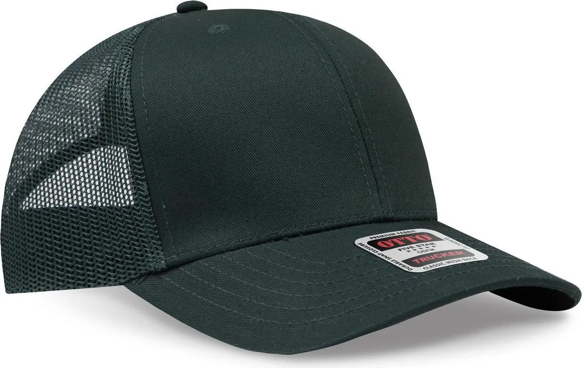 Otto 30-287 6 Panel Mid Profile Mesh Back Trucker Cap - Dk. Green - 1/2’’ - 7 5/8’’