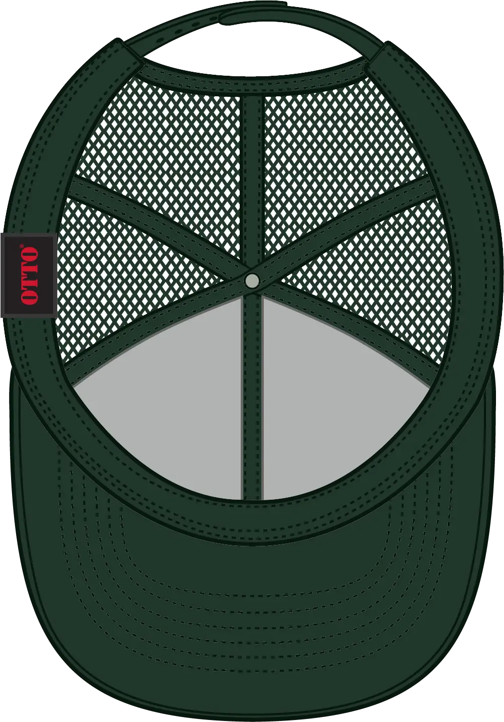Otto 30-287 6 Panel Mid Profile Mesh Back Trucker Cap - Dk. Green - 1/2’’ - 7 5/8’’