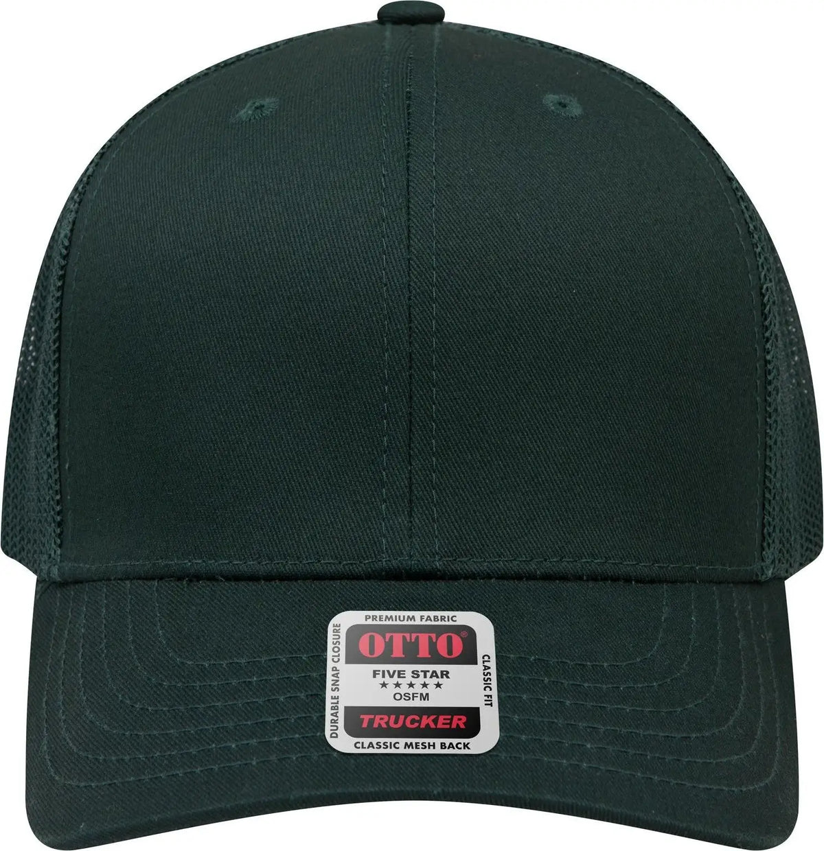 Otto 30-287 6 Panel Mid Profile Mesh Back Trucker Cap - Dk. Green - 1/2’’ - 7 5/8’’