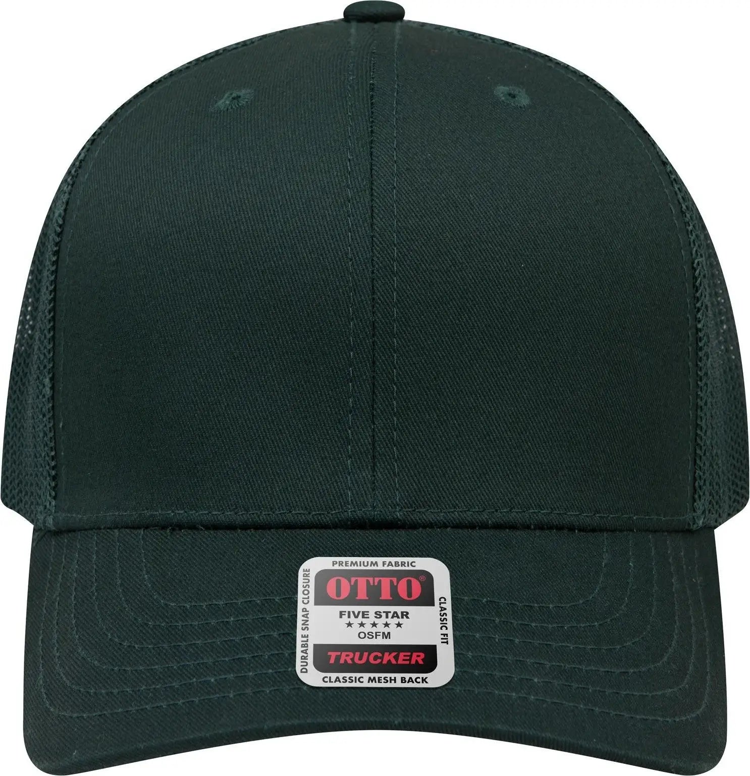 Otto 30-287 6 Panel Mid Profile Mesh Back Trucker Cap - Dk. Green - 1/2’’ - 7 5/8’’