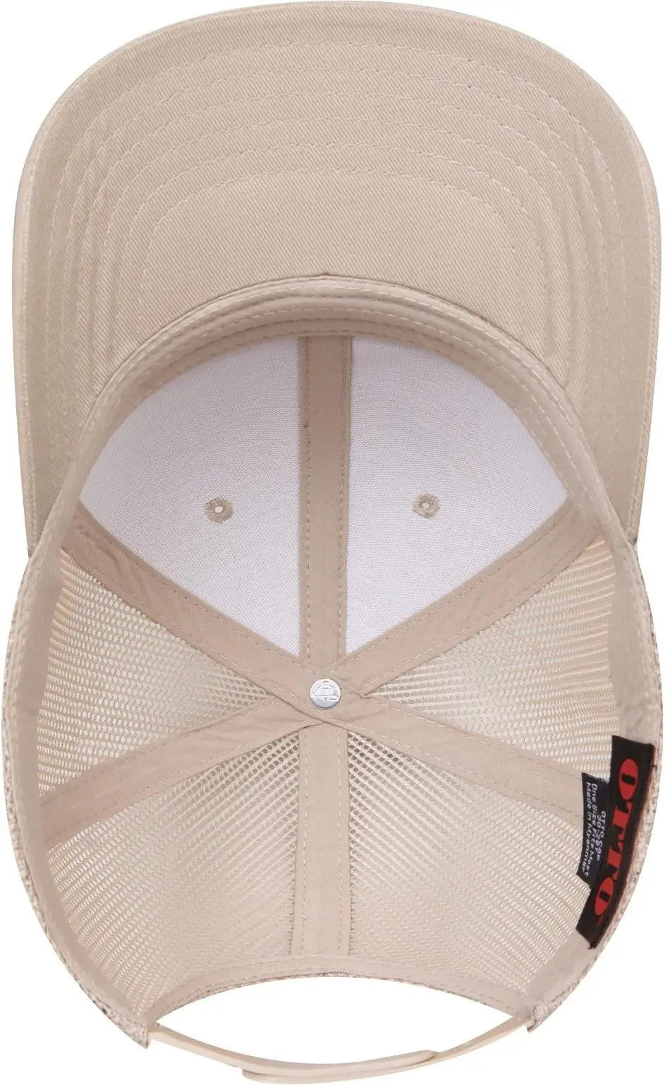 Otto 30-287 6 Panel Mid Profile Mesh Back Trucker Cap - Khaki - 1/2’’ - 7 5/8’’