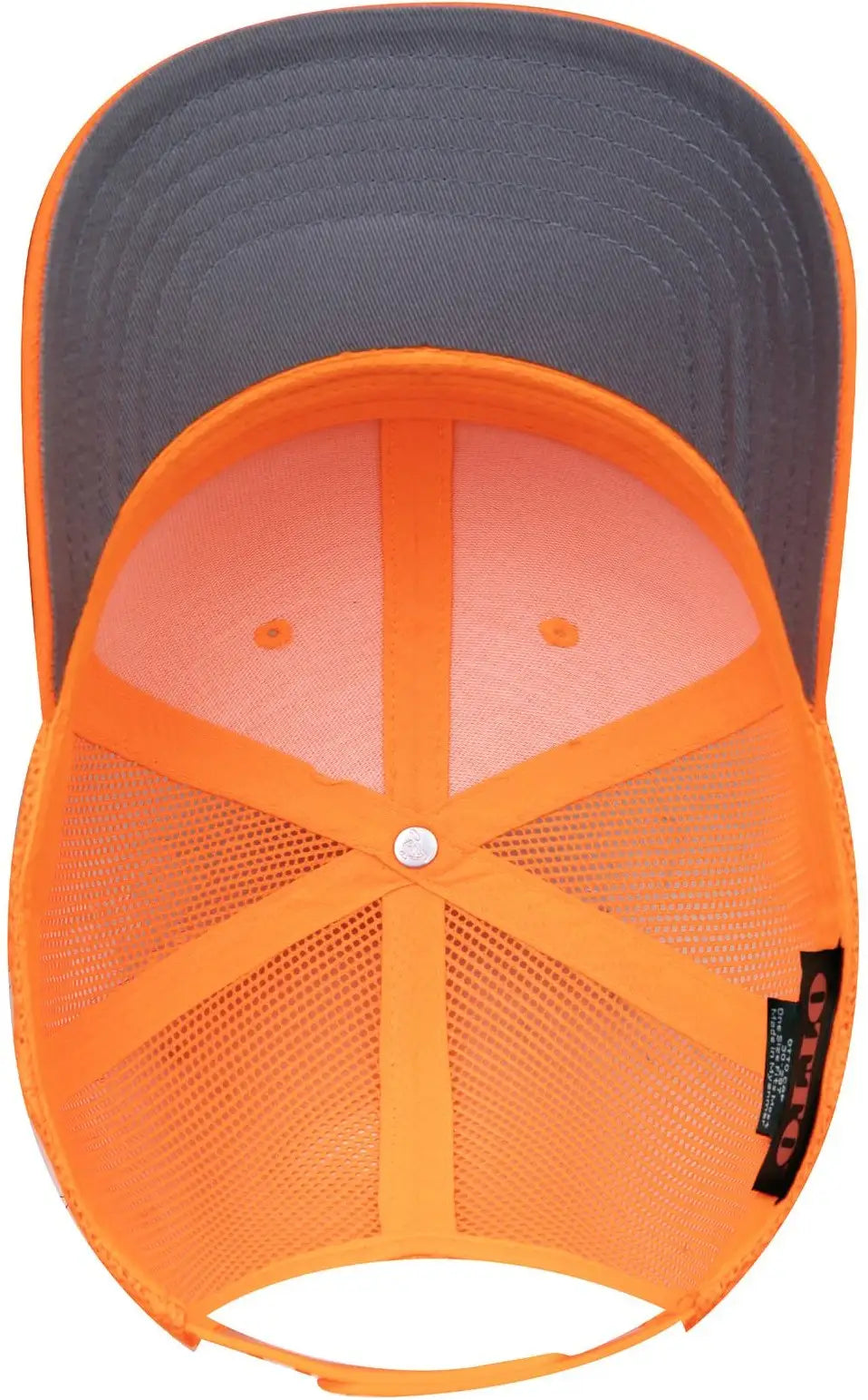 Otto 30-287 6 Panel Mid Profile Mesh Back Trucker Cap - N. Orange - 1/2’’ - 7 5/8’’