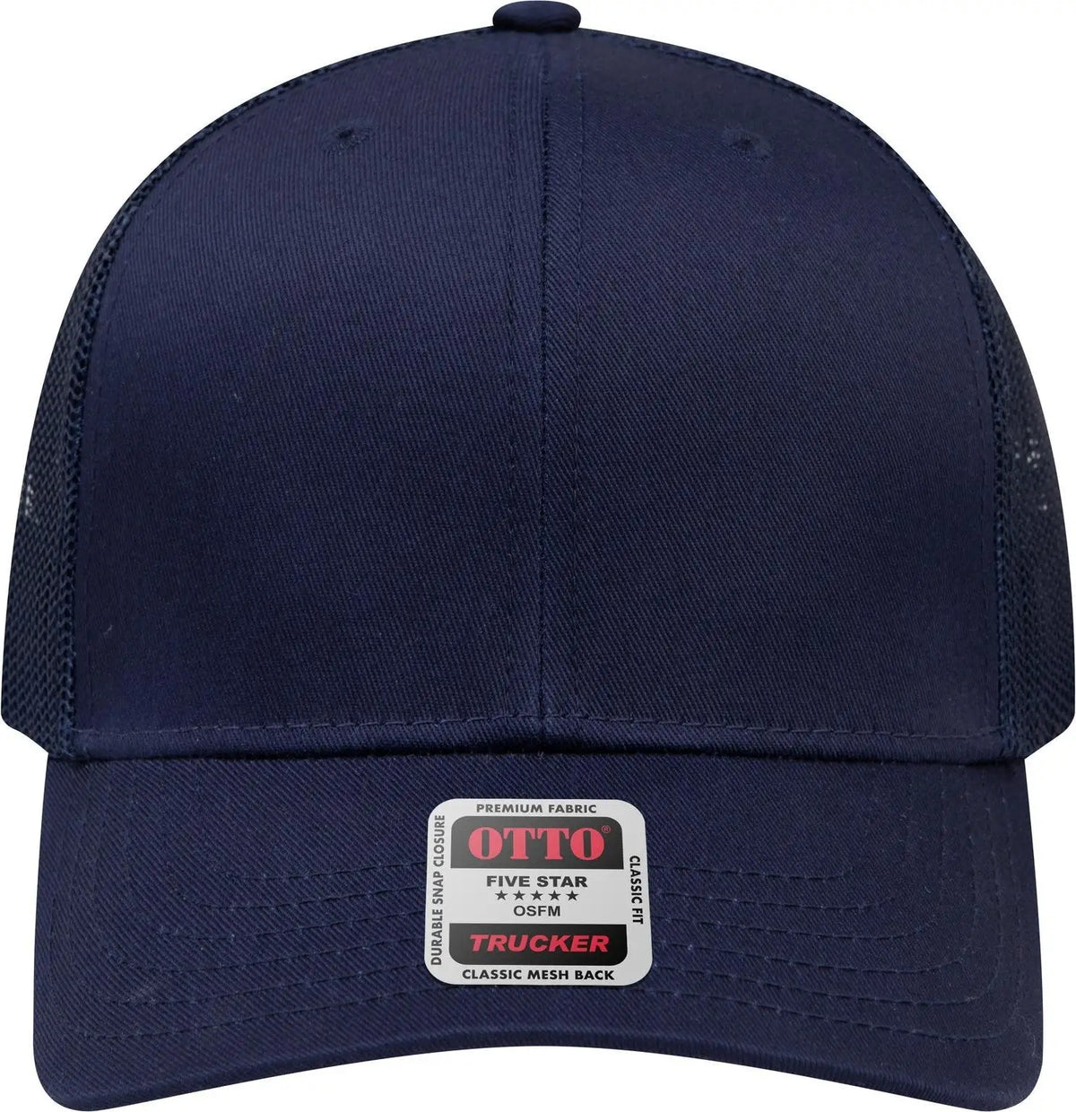 Otto 30-287 6 Panel Mid Profile Mesh Back Trucker Cap - Navy - 1/2’’ - 7 5/8’’