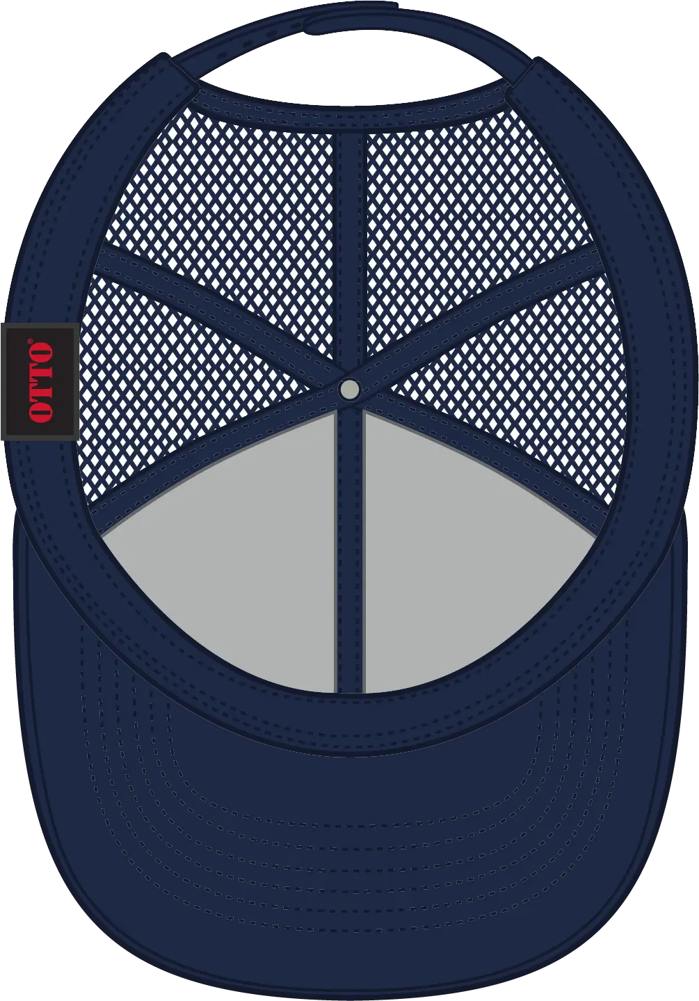 Otto 30-287 6 Panel Mid Profile Mesh Back Trucker Cap - Navy - 1/2’’ - 7 5/8’’