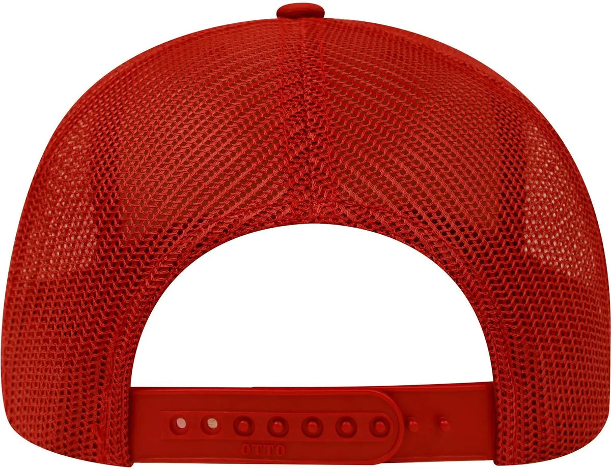 Otto 30-287 6 Panel Mid Profile Mesh Back Trucker Cap - Red - 1/2’’ - 7 5/8’’