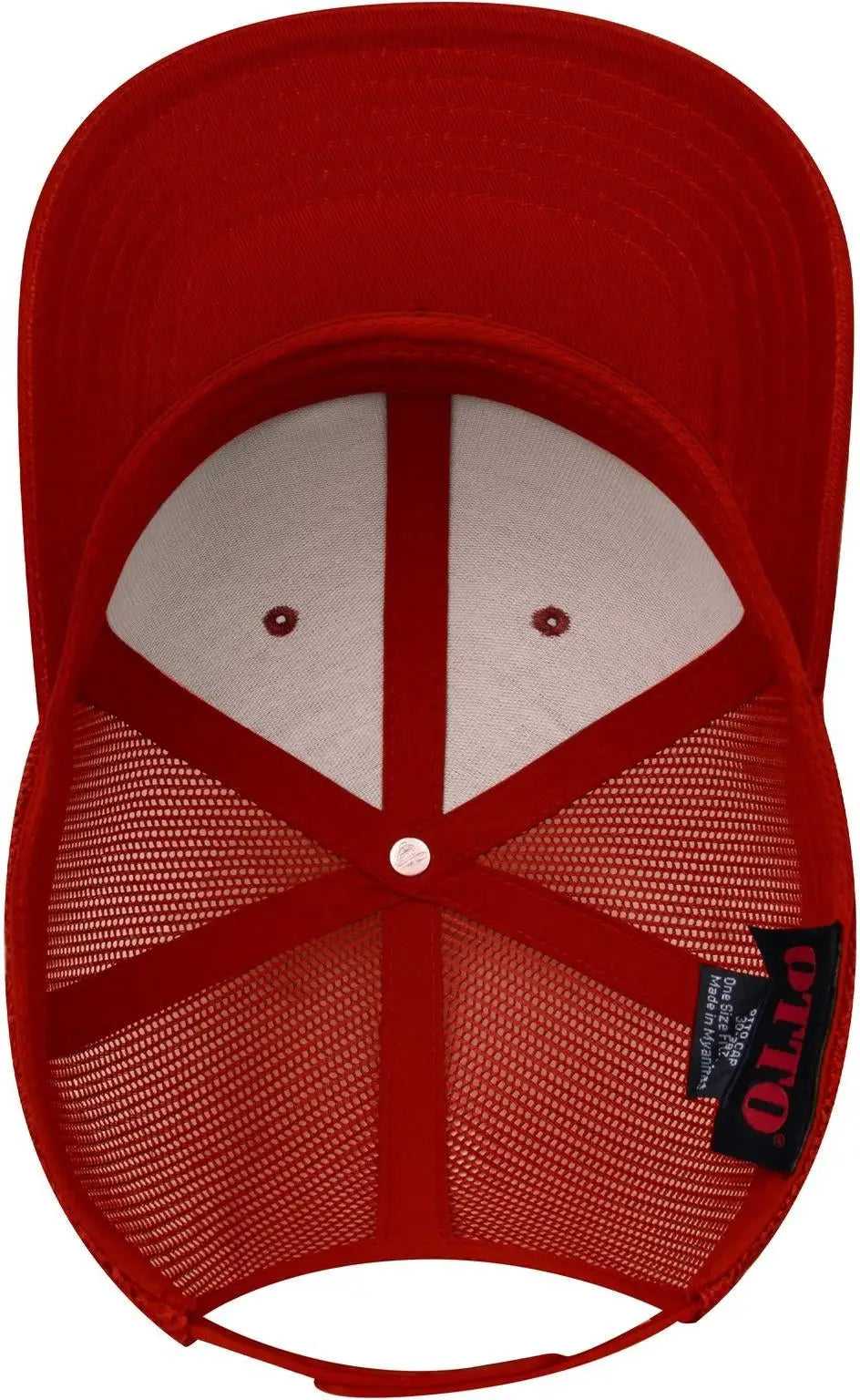 Otto 30-287 6 Panel Mid Profile Mesh Back Trucker Cap - Red - 1/2’’ - 7 5/8’’