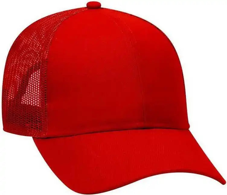 Otto 30-287 Cotton Twill Pro Style Mesh Back Cap with Fabric Adjustable Hook - Red - one Size Fits Most