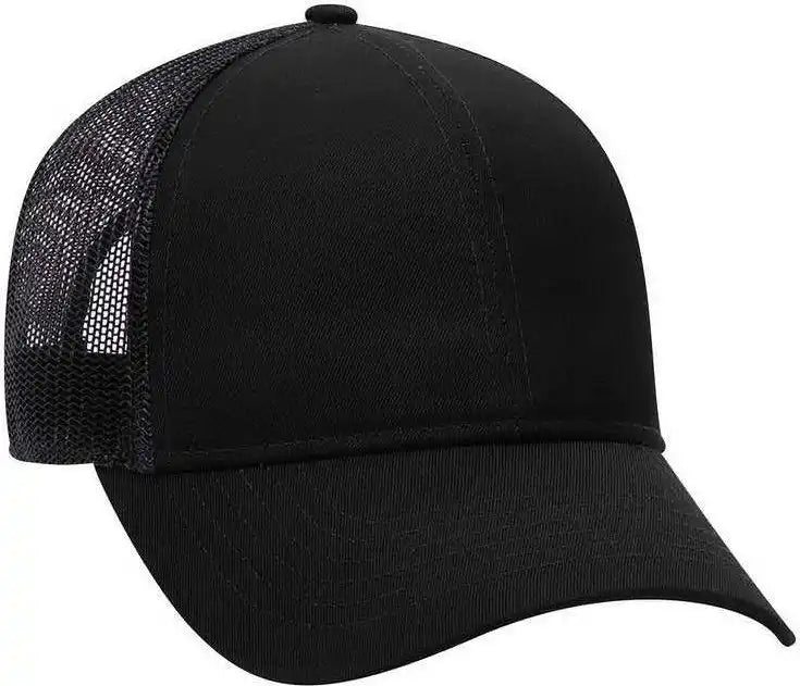 Otto 30-287 Cotton Twill Pro Style Mesh Back Cap with Fabric Adjustable Hook - Black - one Size Fits Most
